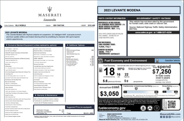 New 2023 Maserati Levante Modena for sale $113,282 at Maserati of Greenwich in Greenwich CT 06830 22