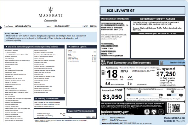 New 2023 Maserati Levante GT for sale $102,195 at Maserati of Greenwich in Greenwich CT 06830 22