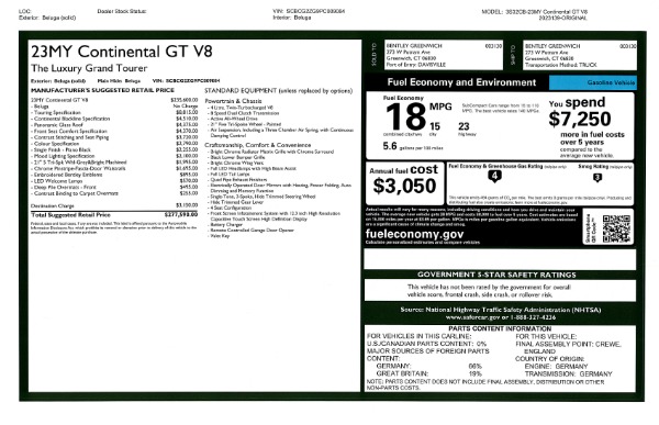 New 2023 Bentley Continental GT V8 for sale $277,590 at Maserati of Greenwich in Greenwich CT 06830 25