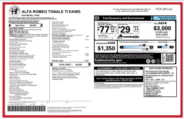 New 2024 Alfa Romeo Tonale Ti for sale $54,450 at Maserati of Greenwich in Greenwich CT 06830 27