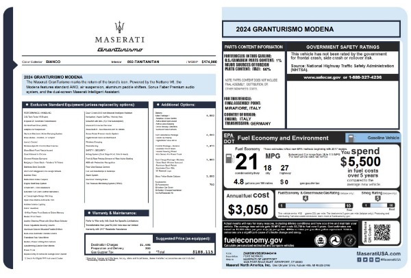 New 2024 Maserati GranTurismo Modena for sale $188,115 at Maserati of Greenwich in Greenwich CT 06830 21