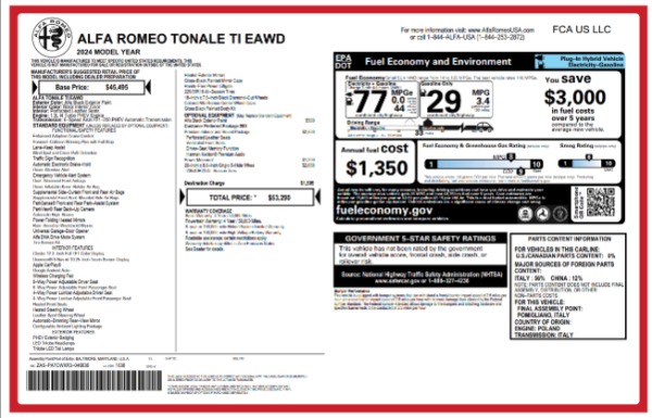 New 2024 Alfa Romeo Tonale Ti for sale $53,290 at Maserati of Greenwich in Greenwich CT 06830 27