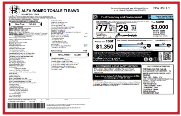 New 2024 Alfa Romeo Tonale Ti for sale Sold at Maserati of Greenwich in Greenwich CT 06830 27