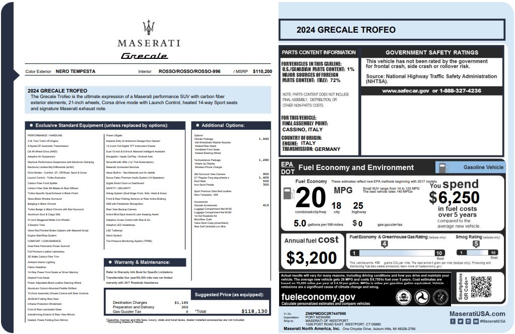 New 2024 Maserati Grecale Trofeo for sale $118,130 at Maserati of Greenwich in Greenwich CT 06830 1