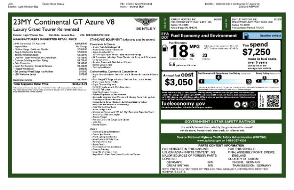 Used 2023 Bentley Continental GT Azure V8 for sale Sold at Maserati of Greenwich in Greenwich CT 06830 27