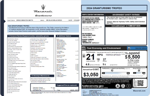 Used 2024 Maserati GranTurismo Trofeo for sale $123,900 at Maserati of Greenwich in Greenwich CT 06830 21