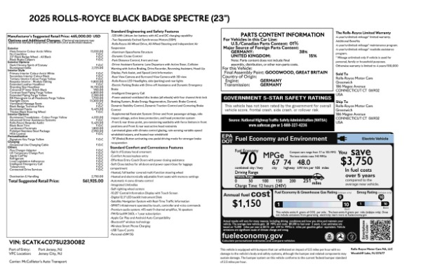 Used 2025 Rolls-Royce Black Badge Spectre for sale $449,900 at Maserati of Greenwich in Greenwich CT 06830 28