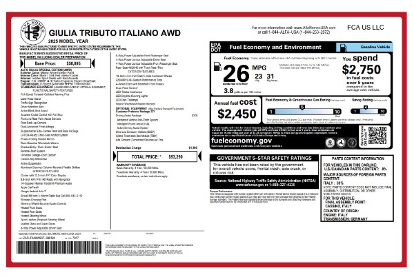 New 2025 Alfa Romeo Giulia Tributo Italiano for sale Sold at Maserati of Greenwich in Greenwich CT 06830 26
