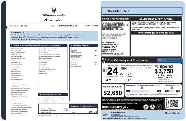 Used 2025 Maserati Grecale for sale $57,550 at Maserati of Greenwich in Greenwich CT 06830 25
