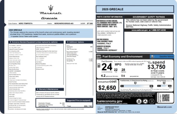 New 2025 Maserati Grecale for sale $71,889 at Maserati of Greenwich in Greenwich CT 06830 25
