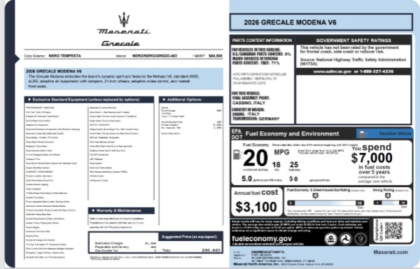 Used 2026 Maserati Grecale Modena V6 for sale $78,714 at Maserati of Greenwich in Greenwich CT 06830 25