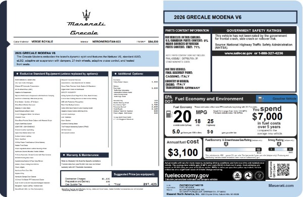 New 2026 Maserati Grecale Modena V6 for sale $92,954 at Maserati of Greenwich in Greenwich CT 06830 25
