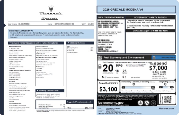 New 2026 Maserati Grecale Modena V6 for sale $92,055 at Maserati of Greenwich in Greenwich CT 06830 24