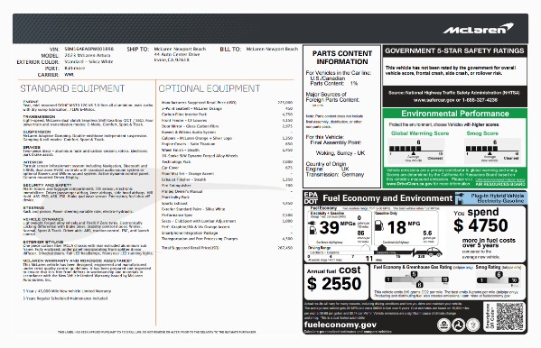 Used 2023 McLaren Artura Performance for sale $164,900 at Maserati of Greenwich in Greenwich CT 06830 6