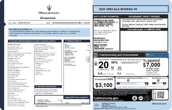New 2026 Maserati Grecale Modena V6 for sale $96,295 at Maserati of Greenwich in Greenwich CT 06830 25