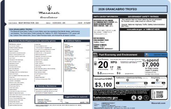 New 2026 Maserati GranCabrio Trofeo for sale $200,785 at Maserati of Greenwich in Greenwich CT 06830 23