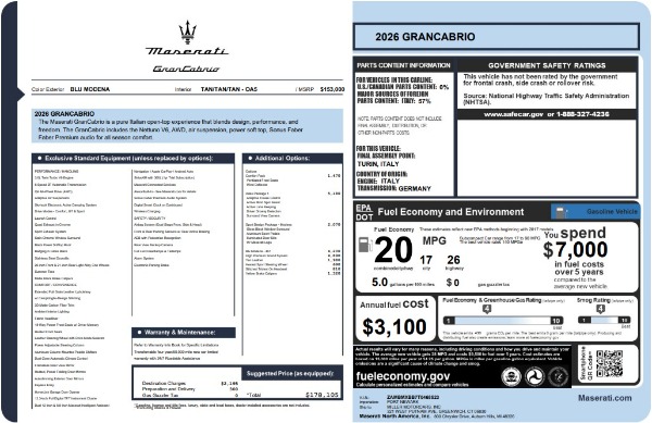 New 2026 Maserati GranCabrio for sale $178,105 at Maserati of Greenwich in Greenwich CT 06830 25