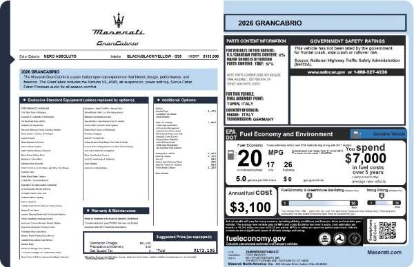 New 2026 Maserati GranCabrio for sale $173,195 at Maserati of Greenwich in Greenwich CT 06830 23