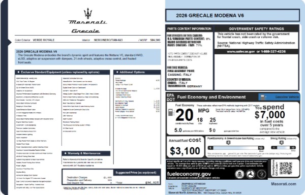 New 2026 Maserati Grecale Modena V6 for sale $96,825 at Maserati of Greenwich in Greenwich CT 06830 23