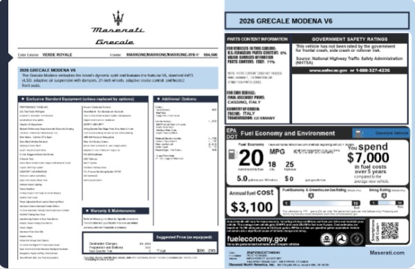 New 2026 Maserati Grecale Modena V6 for sale $96,295 at Maserati of Greenwich in Greenwich CT 06830 25