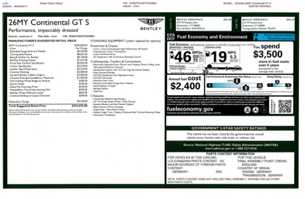 New 2026 Bentley Continental GT for sale $352,635 at Maserati of Greenwich in Greenwich CT 06830 24