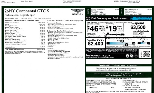 New 2026 Bentley Continental GTC S for sale $363,390 at Maserati of Greenwich in Greenwich CT 06830 10