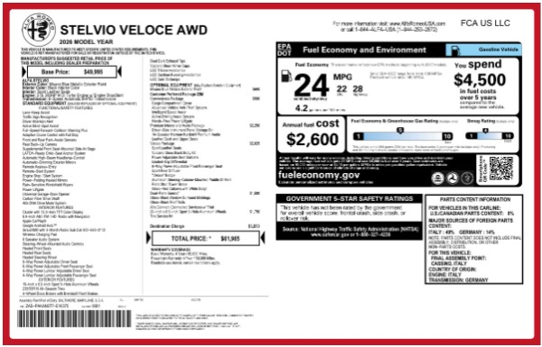 New 2026 Alfa Romeo Stelvio Veloce for sale $60,694 at Maserati of Greenwich in Greenwich CT 06830 26
