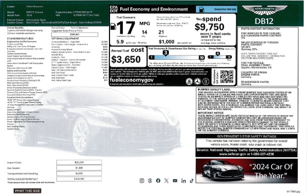 New 2026 Aston Martin DB12 S Volante for sale Call for price at Maserati of Greenwich in Greenwich CT 06830 14