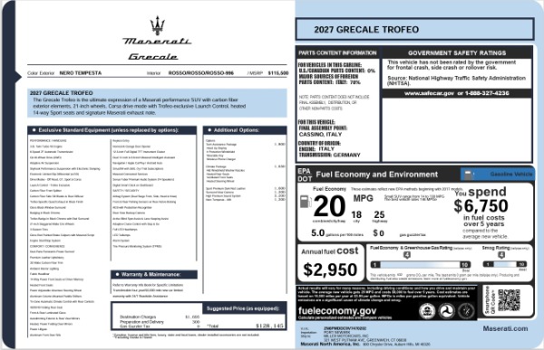 New 2027 Maserati Grecale Trofeo for sale $128,145 at Maserati of Greenwich in Greenwich CT 06830 27