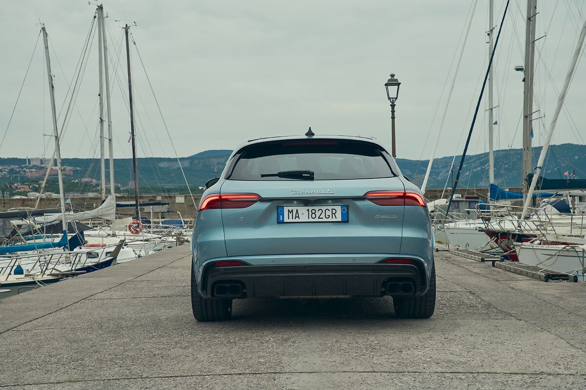 Rear of the 2027 Maserati Grecale with quad exhausts